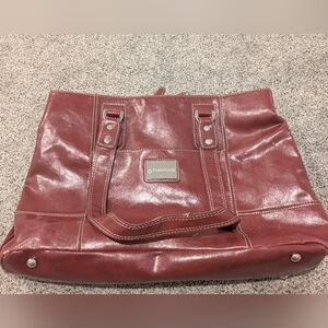 Franklin Covey Heritage Travelware Laptop Bag Triple Gusset Red Maroon Tote